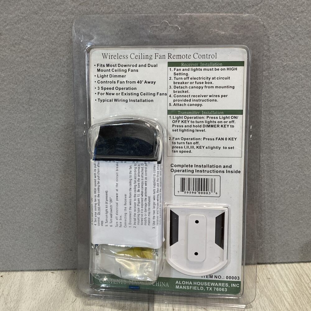 HomeTrends Wireless Ceiling Fan Remote Control Kit - Picture 2 of 2
